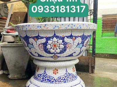 Cơ sở chậu hoa Thế Sơn - chậu hoa dán sành sứ - chậu khảm sành - cẩn miễng 1