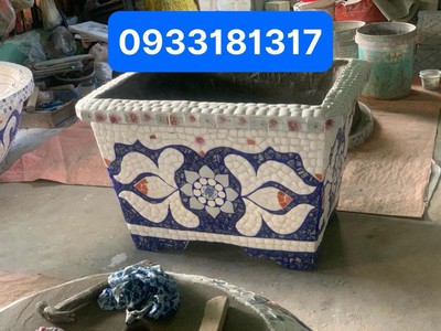 Cơ sở chậu hoa Thế Sơn - chậu hoa dán sành sứ - chậu khảm sành - cẩn miễng 7