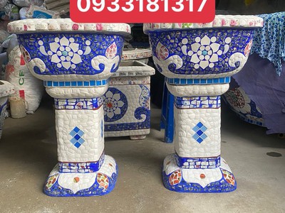 Cơ sở chậu hoa Thế Sơn - chậu hoa dán sành sứ - chậu khảm sành - cẩn miễng 11