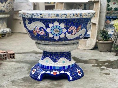 Cơ sở chậu hoa Thế Sơn - chậu hoa dán sành sứ - chậu khảm sành - cẩn miễng 15