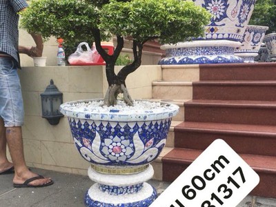 Cơ sở chậu hoa Thế Sơn - chậu hoa dán sành sứ - chậu khảm sành - cẩn miễng 17