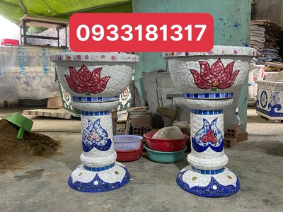 Cơ sở chậu hoa Thế Sơn - chậu hoa dán sành sứ - chậu khảm sành - cẩn miễng 19