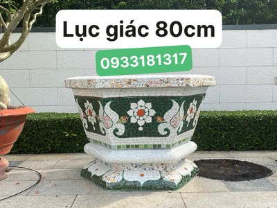 Nghệ nhân dán miễng sành sứ - ốp sành - chuyên chậu hoa - bể cá cảnh 2