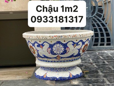 Nghệ nhân dán miễng sành sứ - ốp sành - chuyên chậu hoa - bể cá cảnh 6