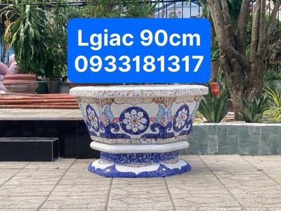 Nghệ nhân dán miễng sành sứ - ốp sành - chuyên chậu hoa - bể cá cảnh 13