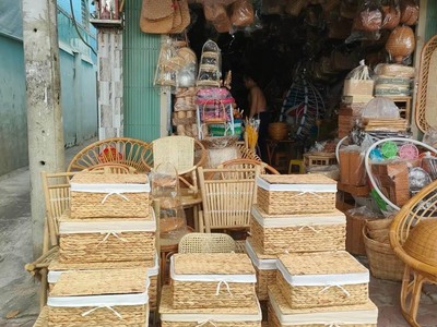 Giỏ đựng đồ chữ nhật mây tre đan 3