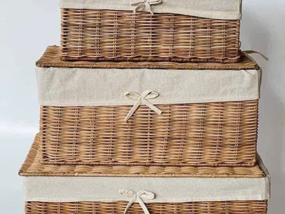 Giỏ đựng đồ chữ nhật mây tre đan 5