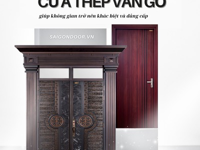 Cửa thép vân gỗ 2