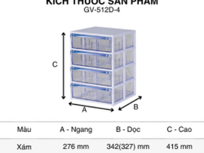 Tủ văn phòng nhiều ngăn GV 512D-4 1