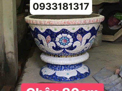Nghệ nhân dán miễng sành sứ - ốp sành - chuyên chậu hoa - bể cá cảnh 8
