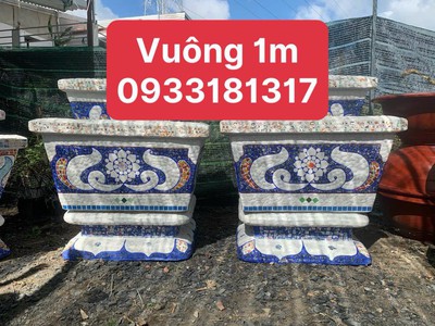 Nghệ nhân dán miễng sành sứ - ốp sành - chuyên chậu hoa - bể cá cảnh 14