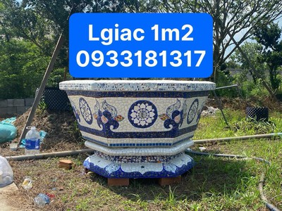 Nghệ nhân dán miễng sành sứ - ốp sành - chuyên chậu hoa - bể cá cảnh 17
