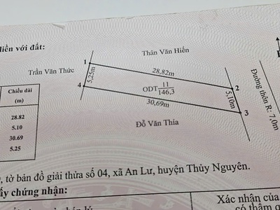  Trục Chính Sáu Phiên, An Lư 146m2, Ngang 5,1m, Gần Đường 36m  1