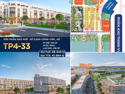 Siêu phẩm liền kề 2 mặt tiền, vị trí vàng đắc địa tại vinhomes global gate      mã căn: tp4-33 0