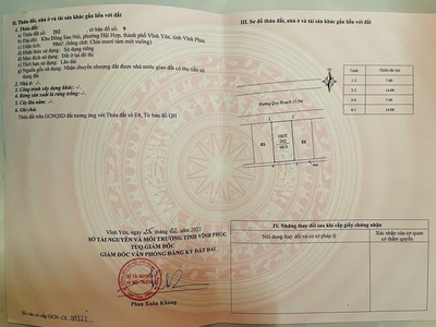 Bán đất phân lô tại Hội Hợp, Vĩnh yên, Vĩnh Phúc. DT 98m2 hướng Bắc. Giá 2.6 tỷ 0