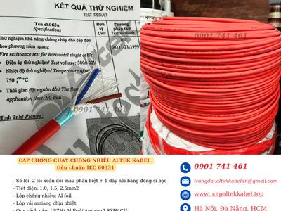 Cáp chống cháy 2x1.5 chuẩn BS6387, IEC 60331 Đà Nẵng, Hà Nội, HCM 3