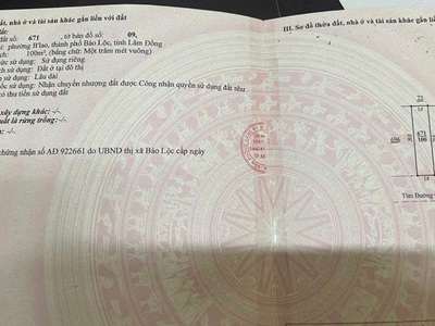 Chính chủ cần bán đất thổ cư đường phan huy chú, phường b lao, tp bảo lộc, lâm đồng 2