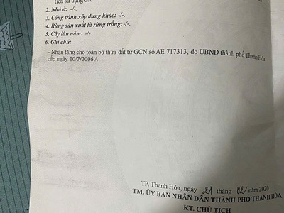 Chính chủ cần bán gấp   lô đất siêu rẻ full thổ cư tại lễ môn, tp. thanh hóa. 1