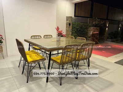 Các mẫu bàn ăn, ghế ăn chất liêu mây nhựa để sân vườn, ban công đẹp 7