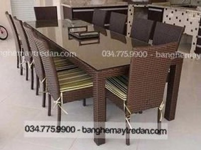 Các mẫu bàn ăn, ghế ăn chất liêu mây nhựa để sân vườn, ban công đẹp 9
