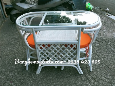 Bàn ghế mây cafe- Bàn ghế mây tre đan 1