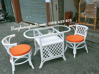 Bàn ghế mây cafe- Bàn ghế mây tre đan 2