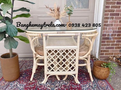 Bàn ghế mây cafe- Bàn ghế mây tre đan 3
