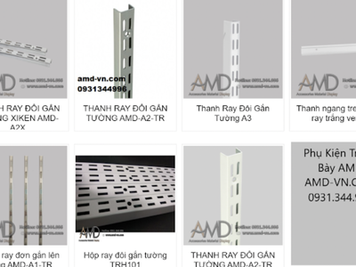 Thanh ray gắn tường, Tay đỡ giá kệ, móc treo phụ kiện, vật tư thi công shop tiết kiệm nhất hiện nay 1