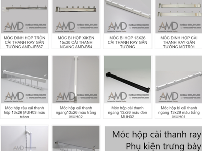 Thanh ray gắn tường, Tay đỡ giá kệ, móc treo phụ kiện, vật tư thi công shop tiết kiệm nhất hiện nay 6