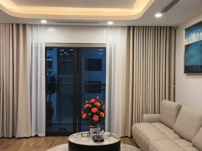 Rèm vải hai lớp phòng khách đẹp  sang 5