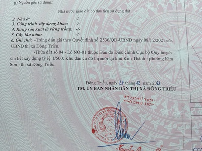 Chính chủ bán đất thổ cư sẵn sổ tại đông triều-quảng ninh 1