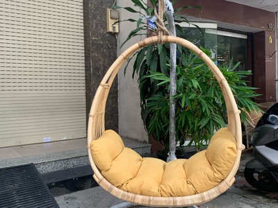 Ghế xích đu đơn mây tre 0