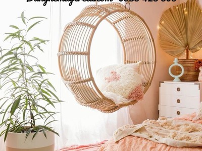 Ghế xích đu đơn mây tre 4