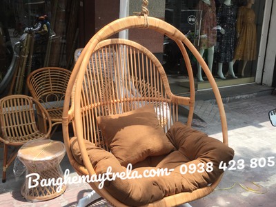 Ghế xích đu đơn mây tre 7