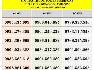 Xả lô sim trả trước mobifone - vào tên chính chủ 9