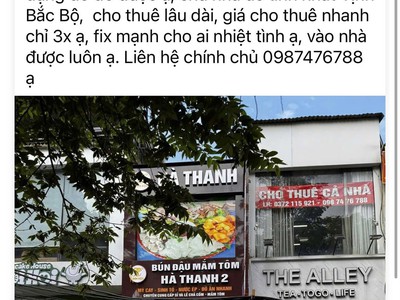 Chính chủ cho thuê cả nhà mặt phố số 354 thái hà   nhà treo biển the alley 1