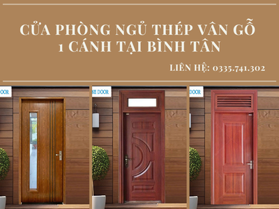 Cửa Phòng Ngủ Thép Vân Gỗ 1 Cánh Tại Bình Tân 0