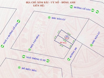 Chính chủ gửi bán nhanh 62.3m2 đất xóm bãi, uy nỗ, đông anh giá chỉ 55 triệu/m2 rẻ hơn thị trường 0
