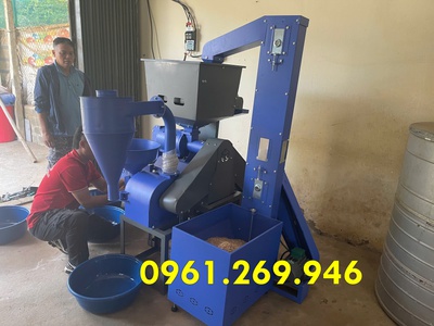 Máy xát gạo liên hoàn motor 15KW, gàu tải hút thóc, nghiền trấu cám Turbo TBX800 3