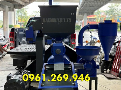 Máy xát gạo liên hoàn motor 15KW, gàu tải hút thóc, nghiền trấu cám Turbo TBX800 6