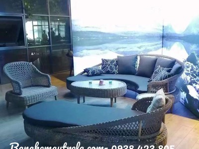 Bàn ghế mây nhựa hiện đại 2