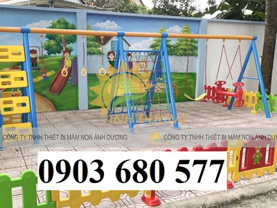 Thang leo liên hoàn kết hợp xích đu, cầu trượt cho trẻ em 4