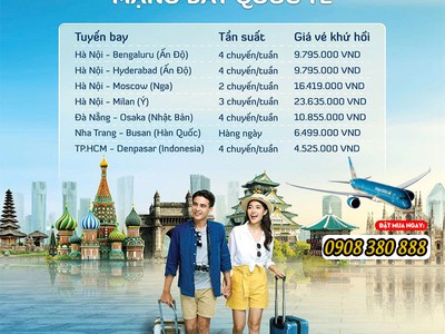 Hành trình mới, trải nghiệm đỉnh cao cùng Vietnam Airlines và nhiều chặng ra nước ngoài 0