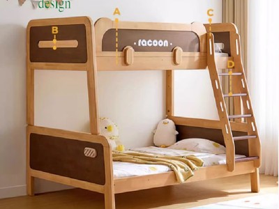 Giường Tầng Trẻ Em Gỗ Sồi Tự Nhiên 2