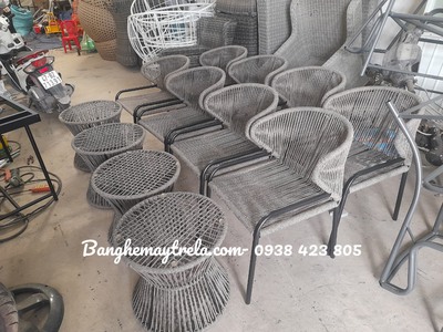 Ghế cafe dây dù khung sắt 2