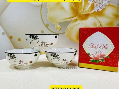 Xưởng in bộ chén sứ cao cấp   in logo theo yêu cầu 1