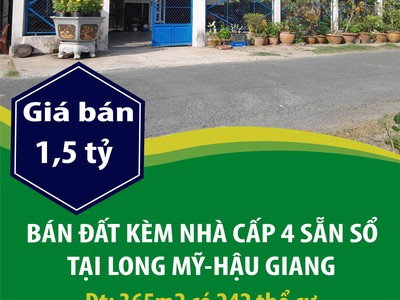Bán đất kèm nhà cấp 4 sẵn sổ tại long mỹ-hậu giang 0