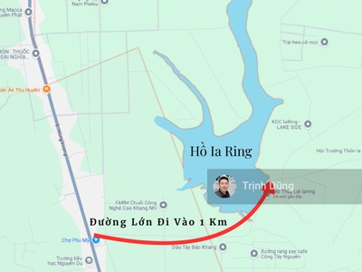 Gđ định cư nước ngoài muốn bán lô view hồ ia ring, chư sê, gia lai. diện tích 7097m2, mt 43m 0