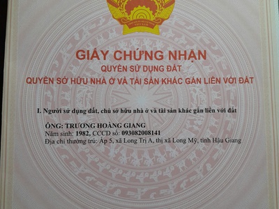 Bán đất kèm nhà cấp 4 sẵn sổ tại long mỹ-hậu giang 1