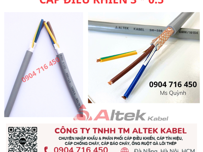 Dây cáp 3x0.5mm2 lõi đồng Altek Kabel Đà Nẵng, Hà Nội 0